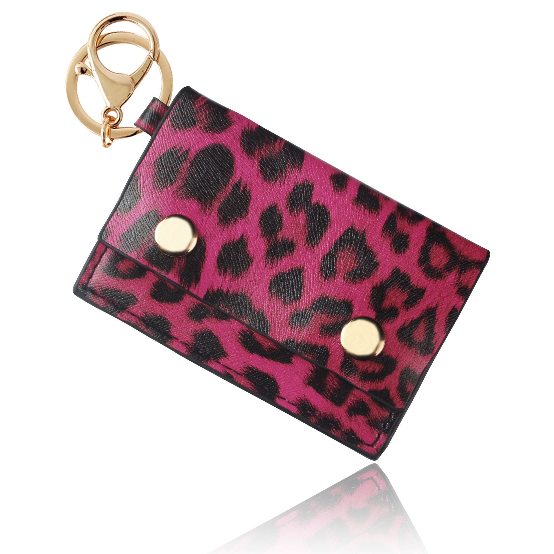 Wholesale Leopard Leather PU Zero Wallet Card Bag Keychain